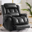 INGALIK Power Lift Recliner Chair Dual Motor, Electric Leather Recliner for Elderly with Heat and Massage, Lay Flat Assist Recliner with Side Pocket for Living Room