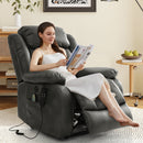 INGALIK 41" Breathable Leather Dual Motor Power Lift Recliner Chair With Heating And Massage, Lay Flat Electric Recliner Lift Assist Recliner For The Elderly