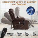INGALIK Power Lift Recliner with Cup Holders, Leather Electric Chair Recliners with Heating and Massage, Storage, USB Charging