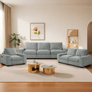 INGALIK Modern Modular Couch Sofa with Seats Storage, Sectional Couch with W/Deep Seat, Comfy Chenille Loveseat Sofa for Living Room, Side Pockets, USB Port, Removable Cover