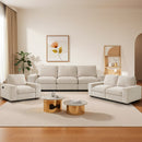 INGALIK Modern Modular Couch Sofa with Seats Storage, Sectional Couch with W/Deep Seat, Comfy Chenille Loveseat Sofa for Living Room, Side Pockets, USB Port, Removable Cover