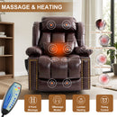 INGALIK Power Lift Recliner with Cup Holders, Leather Electric Chair Recliners with Heating and Massage, Storage, USB Charging