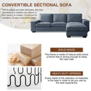 INGALIK 99" Sectional Sofa with Storage Chaise, Oversized L-Shaped Couch, Large Modern Chenille Sofa 3 Seat with Removable Cushion Covers USB Type-C Ports for Living Room