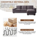 INGALIK 99" Sectional Sofa with Storage Chaise, Oversized L-Shaped Couch, Large Modern Chenille Sofa 3 Seat with Removable Cushion Covers USB Type-C Ports for Living Room