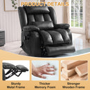 INGALIK Power Lift Recliner Chair Dual Motor, Electric Leather Recliner for Elderly with Heat and Massage, Lay Flat Assist Recliner with Side Pocket for Living Room