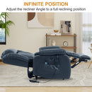 INGALIK 41" Breathable Leather Dual Motor Power Lift Recliner Chair With Heating And Massage, Lay Flat Electric Recliner Lift Assist Recliner For The Elderly