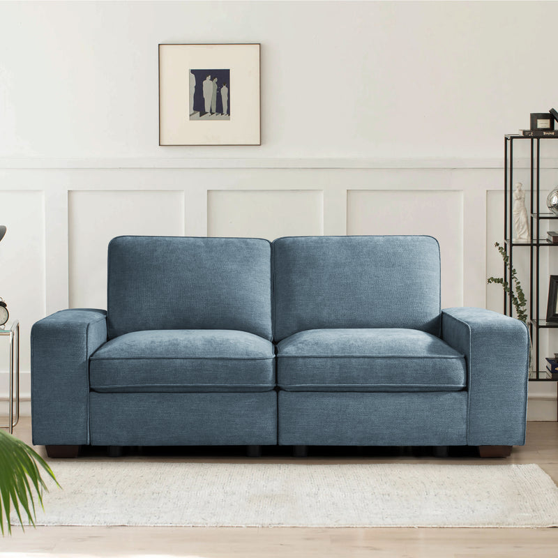 INGALIK Modern Modular Couch Sofa with Seats Storage, Sectional Couch with W/Deep Seat, Comfy Chenille Loveseat Sofa for Living Room, Side Pockets, USB Port, Removable Cover