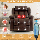 INGALIK 41" Breathable Leather Dual Motor Power Lift Recliner Chair With Heating And Massage, Lay Flat Electric Recliner Lift Assist Recliner For The Elderly