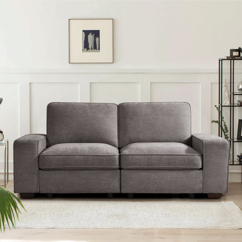 INGALIK Modern Modular Couch Sofa with Seats Storage, Sectional Couch with W/Deep Seat, Comfy Chenille Loveseat Sofa for Living Room, Side Pockets, USB Port, Removable Cover