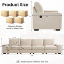 INGALIK Modern Modular Couch Sofa with Seats Storage, Sectional Couch with W/Deep Seat, Comfy Chenille Loveseat Sofa for Living Room, Side Pockets, USB Port, Removable Cover