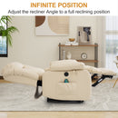 INGALIK 41" Breathable Leather Dual Motor Power Lift Recliner Chair With Heating And Massage, Lay Flat Electric Recliner Lift Assist Recliner For The Elderly