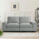 INGALIK Modern Modular Couch Sofa with Seats Storage, Sectional Couch with W/Deep Seat, Comfy Chenille Loveseat Sofa for Living Room, Side Pockets, USB Port, Removable Cover