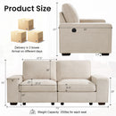 INGALIK Modern Modular Couch Sofa with Seats Storage, Sectional Couch with W/Deep Seat, Comfy Chenille Loveseat Sofa for Living Room, Side Pockets, USB Port, Removable Cover
