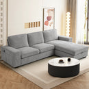 INGALIK 98.4" Convertible Sectional Sofa, L Shaped Sectional Couch with Reversible Chaise, Sleeper Couch with Storage Space and USB Charging Ports for Living Room