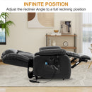 INGALIK 41" Breathable Leather Dual Motor Power Lift Recliner Chair With Heating And Massage, Lay Flat Electric Recliner Lift Assist Recliner For The Elderly