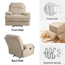 INGALIK Oversized Rocker Recliner Chair for Adults, Ergonomic Recliner Chair with Extra Large Footrest, Comfortable Reclining Chair for Living Room, Beige