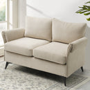 INGALIK 45" Modern Loveseat Sofa, 2 Seater Fabric Sofa Couch with Removable Upholstered, Tapered Metal Legs, Deep Seated Sofa for Small Space, Living Room, Apartment, Beige