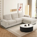 INGALIK 98.4" Convertible Sectional Sofa, L Shaped Sectional Couch with Reversible Chaise, Sleeper Couch with Storage Space and USB Charging Ports for Living Room