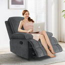 INGALIK Oversized Rocker Recliner Chair for Adults, Ergonomic Recliner Chair with Extra Large Footrest, Comfortable Reclining Chair for Living Room, Beige