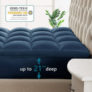 INGALIK Plush Soft Mattress Topper, 400TC Extra Thick Breathable Pad, Cooling Technology, Pressure Relief, 8-21" Deep Elastic Pocket