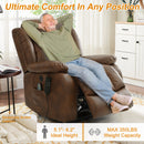 INGALIK 41" Breathable Leather Dual Motor Power Lift Recliner Chair With Heating And Massage, Lay Flat Electric Recliner Lift Assist Recliner For The Elderly
