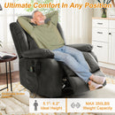 INGALIK 41" Breathable Leather Dual Motor Power Lift Recliner Chair With Heating And Massage, Lay Flat Electric Recliner Lift Assist Recliner For The Elderly