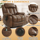 INGALIK 41" Breathable Leather Dual Motor Power Lift Recliner Chair With Heating And Massage, Lay Flat Electric Recliner Lift Assist Recliner For The Elderly