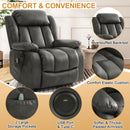 INGALIK 41" Breathable Leather Dual Motor Power Lift Recliner Chair With Heating And Massage, Lay Flat Electric Recliner Lift Assist Recliner For The Elderly