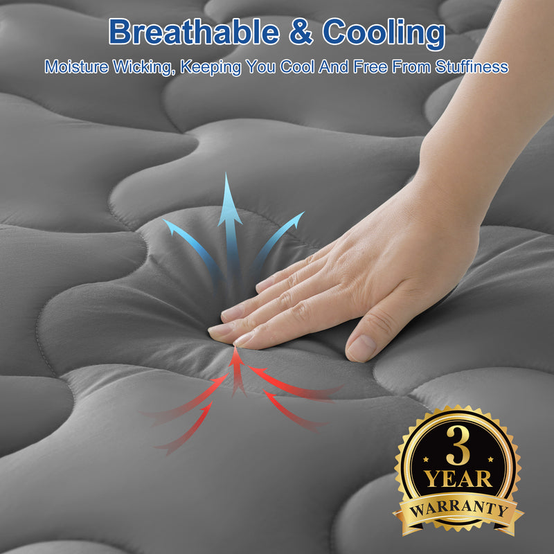 INGALIK Premium 400TC Quilted Mattress Pad, Cooling Breathable Topper, Fitted Thickened Protector, 8-21" Deep Pocket