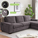 INGALIK 98.4" Convertible Sectional Sofa, L Shaped Sectional Couch with Reversible Chaise, Sleeper Couch with Storage Space and USB Charging Ports for Living Room