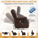INGALIK 41" Breathable Leather Dual Motor Power Lift Recliner Chair With Heating And Massage, Lay Flat Electric Recliner Lift Assist Recliner For The Elderly