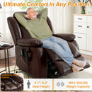 INGALIK 41" Breathable Leather Dual Motor Power Lift Recliner Chair With Heating And Massage, Lay Flat Electric Recliner Lift Assist Recliner For The Elderly