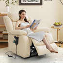 INGALIK 41" Breathable Leather Dual Motor Power Lift Recliner Chair With Heating And Massage, Lay Flat Electric Recliner Lift Assist Recliner For The Elderly