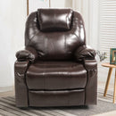 INGALIK Leather Power Lift Recliner for Elderly, Massage Electric Recliner Chairs with Heat, USB Ports, 2 Cup Holders, Easy to Reach Side Button, Brown