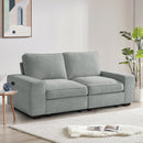 INGALIK Modern Modular Couch Sofa with Seats Storage, Sectional Couch with W/Deep Seat, Comfy Chenille Loveseat Sofa for Living Room, Side Pockets, USB Port, Removable Cover