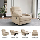 INGALIK Oversized Rocker Recliner Chair for Adults, Ergonomic Recliner Chair with Extra Large Footrest, Comfortable Reclining Chair for Living Room, Beige