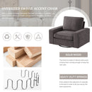 INGALIK Swivel Accent Chair, 40.2"W Oversize Chenille Accent Armchair with Storage Bag, Modern Comfortable Chair for Living Room, Bedroom, Home, Club