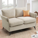 INGALIK 45" Modern Loveseat Sofa, 2 Seater Fabric Sofa Couch with Removable Upholstered, Tapered Metal Legs, Deep Seated Sofa for Small Space, Living Room, Apartment, Beige