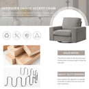 INGALIK Swivel Accent Chair, 40.2"W Oversize Chenille Accent Armchair with Storage Bag, Modern Comfortable Chair for Living Room, Bedroom, Home, Club