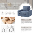 INGALIK Swivel Accent Chair, 40.2"W Oversize Chenille Accent Armchair with Storage Bag, Modern Comfortable Chair for Living Room, Bedroom, Home, Club