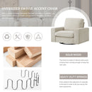 INGALIK Swivel Accent Chair, 40.2"W Oversize Chenille Accent Armchair with Storage Bag, Modern Comfortable Chair for Living Room, Bedroom, Home, Club