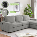 INGALIK 98.4" Convertible Sectional Sofa, L Shaped Sectional Couch with Reversible Chaise, Sleeper Couch with Storage Space and USB Charging Ports for Living Room