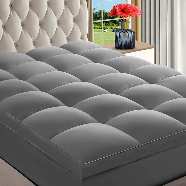 INGALIK Mattress Topper, 400TC Extra Thick Cooling Mattress Pad, Fluffy Soft Pillow Top Mattress Cover Stretches up 8-21" Deep Pocket, Pressure Relief, Hypoallergenic