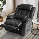 INGALIK Power Lift Recliner Chair Dual Motor, Electric Leather Recliner for Elderly with Heat and Massage, Lay Flat Assist Recliner with Side Pocket for Living Room