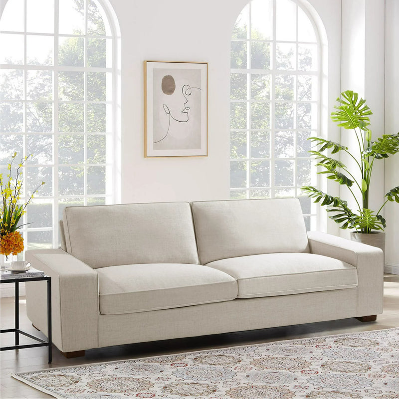 INGALIK Modern Loveseat Sofa for Living Room, Chenille Sofa and Couch with Square Armrests, Removable Sofa Cushions and Detachable Sofa Cover, Easy to Install