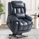 INGALIK Power Lift Recliner Chair Dual Motor, Electric Leather Recliner for Elderly with Heat and Massage, Lay Flat Assist Recliner with Side Pocket for Living Room