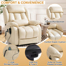 INGALIK Power Lift Recliner Chair Dual Motor, Electric Leather Recliner for Elderly with Heat and Massage, Lay Flat Assist Recliner with Side Pocket for Living Room