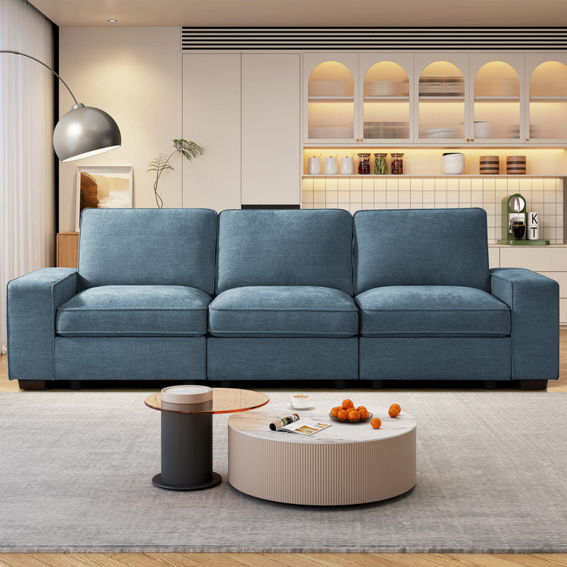 INGALIK Modern Modular Couch Sofa with Seats Storage, Sectional Couch with W/Deep Seat, Comfy Chenille Loveseat Sofa for Living Room, Side Pockets, USB Port, Removable Cover
