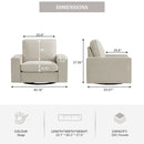 INGALIK Swivel Accent Chair, 40.2"W Oversize Chenille Accent Armchair with Storage Bag, Modern Comfortable Chair for Living Room, Bedroom, Home, Club