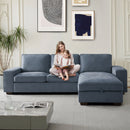 INGALIK 99" Sectional Sofa with Storage Chaise, Oversized L-Shaped Couch, Large Modern Chenille Sofa 3 Seat with Removable Cushion Covers USB Type-C Ports for Living Room